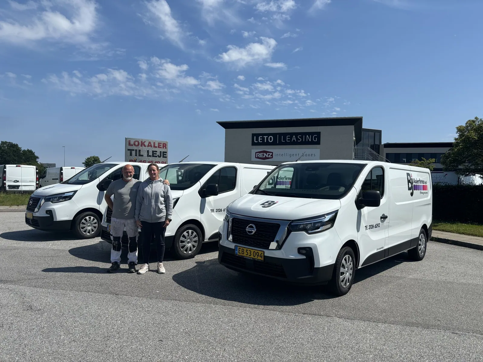 B&J Malerfirma — vores biler og team